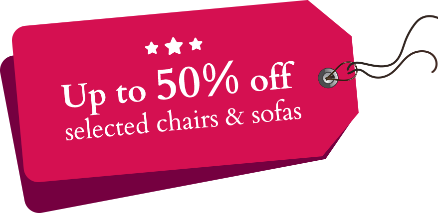 Up to 50% off selected sofas & chairs
