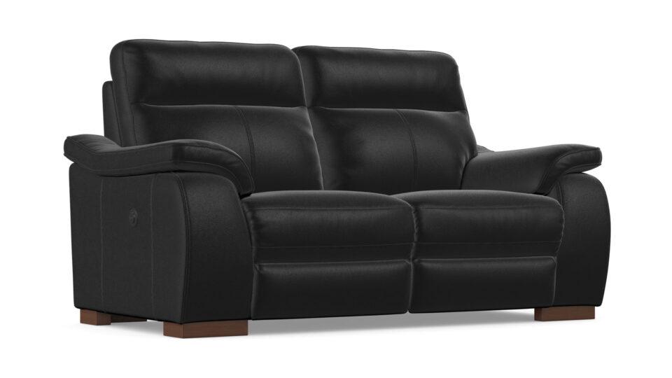Sherborne 2 seater electric double recliner sofa in Moda Black leather