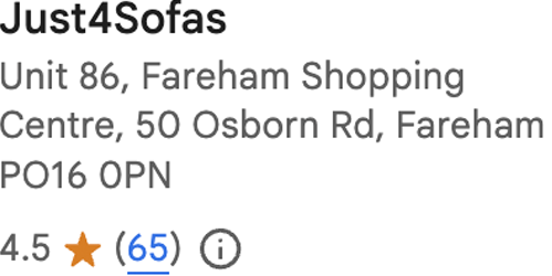 Just4Sofas Fareham reviews